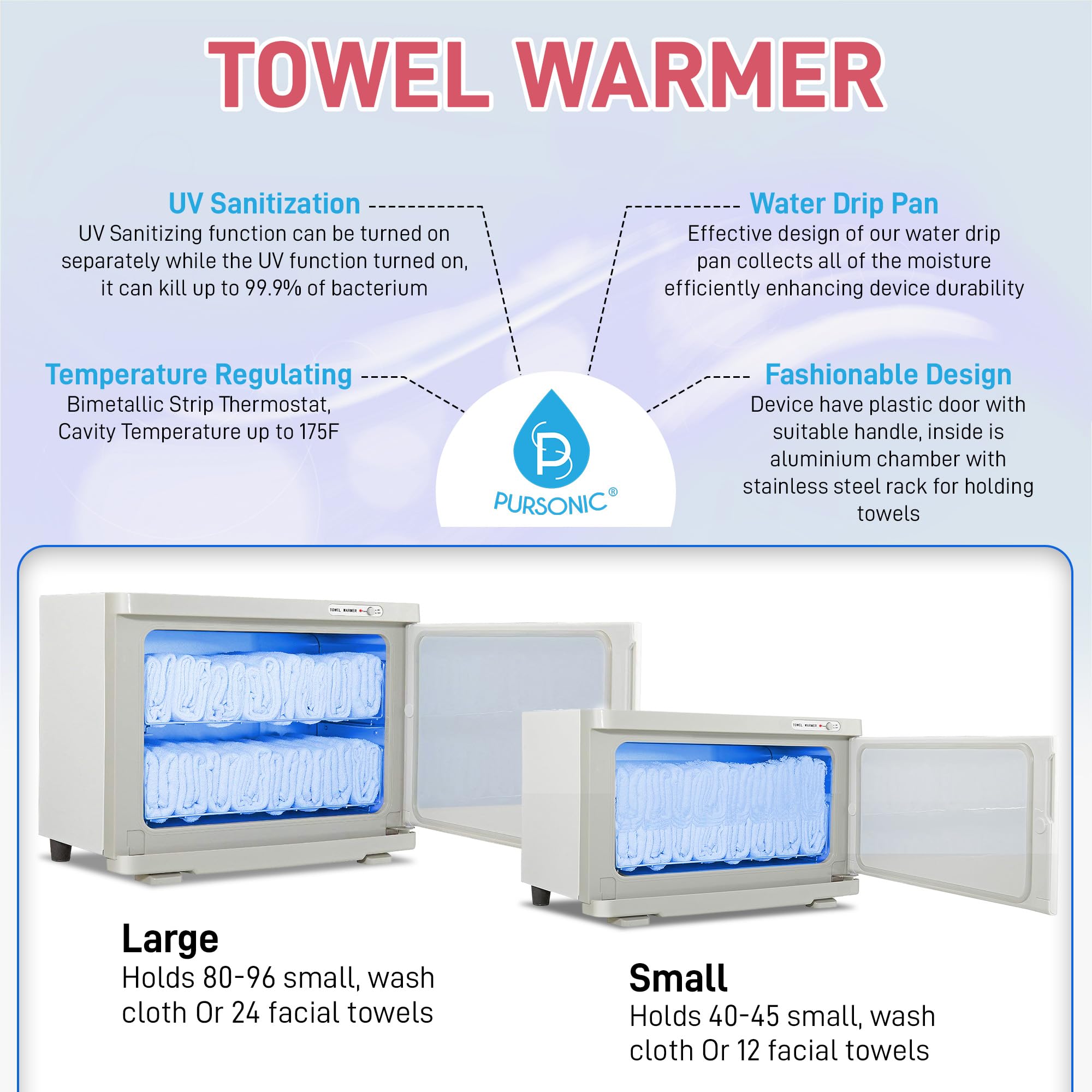 タオルクリーン&ウォーマー KDG-8F Amazon.com: Pursonic Deluxe Towel Warmer with UV Sterilizer Large